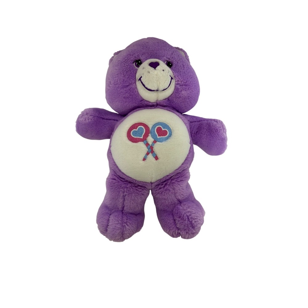 Vintage Care Bears Share Bear Purple Plush 2002 Lollipop 13inch Stuffed Toy Y2K - Picture 9 of 11